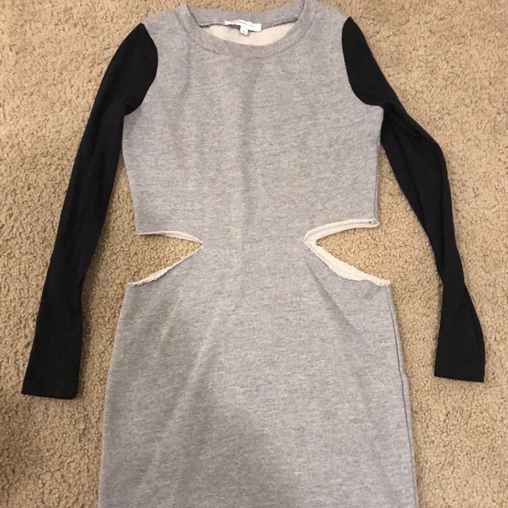 Short sweater cutout dress